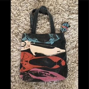 Andy Warhol shoe canvas tote bag